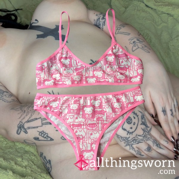 ꕤ PINK KAWAII ANIMAL SEE-THROUGH MESH SET ꕤ