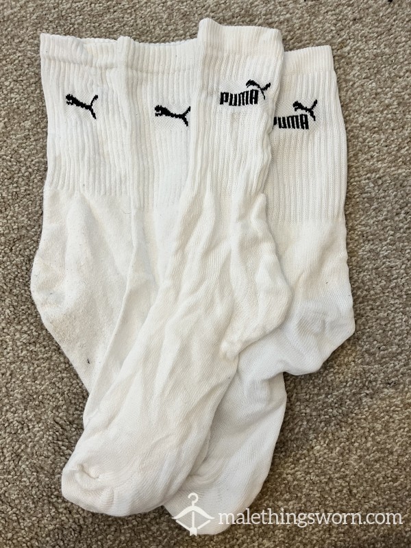 White Puma Sports Socks FULLY CUSTOMISABLE 💦🦶🏼🧦😈