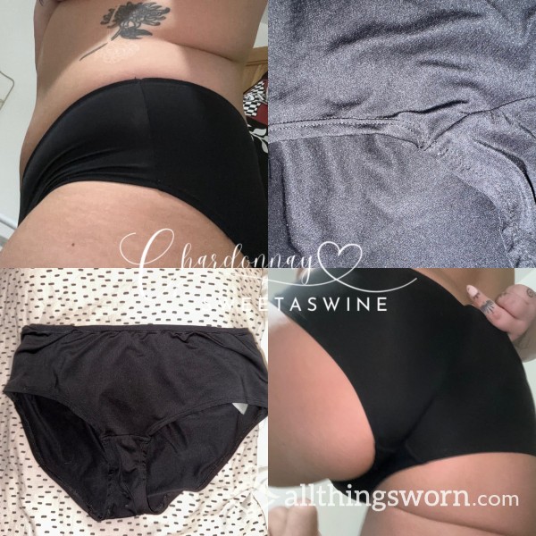 🍷UK 14|🍑Black F&F Poly Full Back Panties🖤