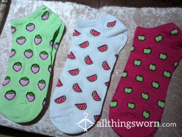 🥑🍓🍒 Cutest Choice Of Trainer Socks (see Pics)🍍🍑🍉