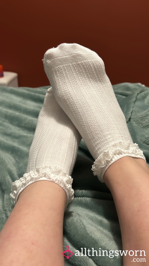 1 Pair Left! Snug Fit Lace Top Socks