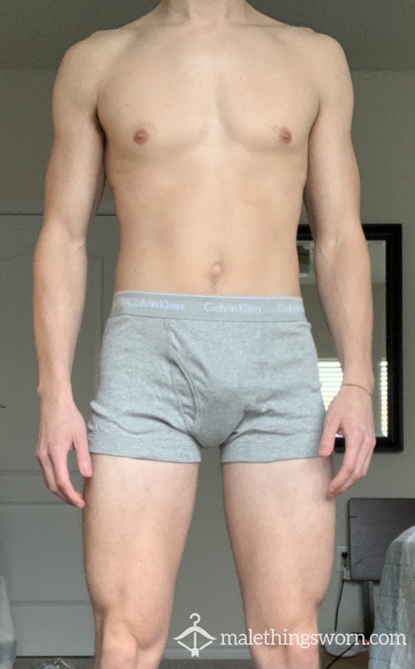 1 WEEK Worn CALVIN KLEIN (GRAY) Underwear Sweaty WITH C*m Jock Twink