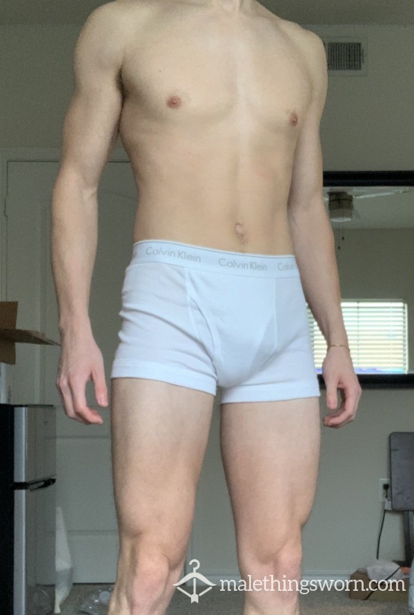 1 WEEK Worn CALVIN KLEIN (WHITE) Underwear Sweaty WITH C*m Jock Twink