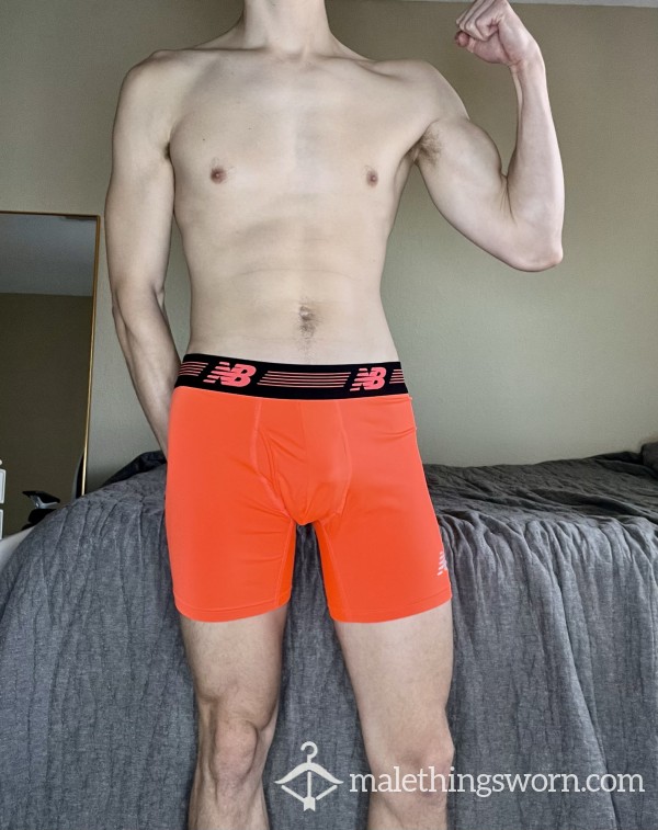 1 WEEK Worn NEW BALANCE Underwear Sweaty WITH C*m Jock Twink (ORANGE)