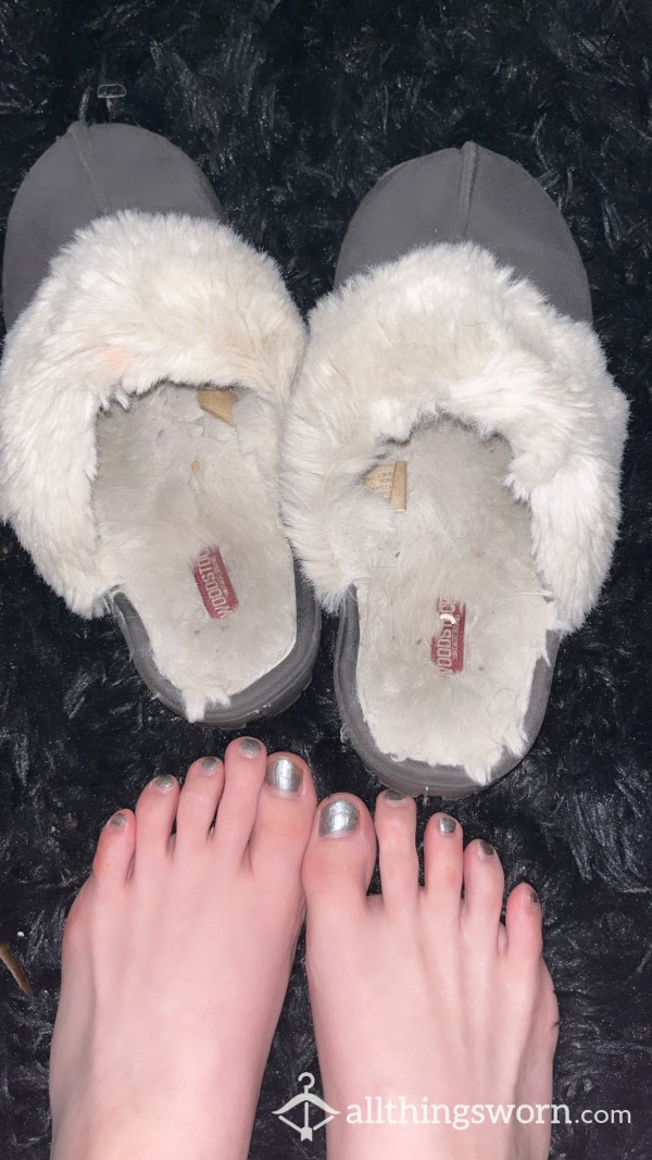 1 Year Worn Fuzzy Slippers