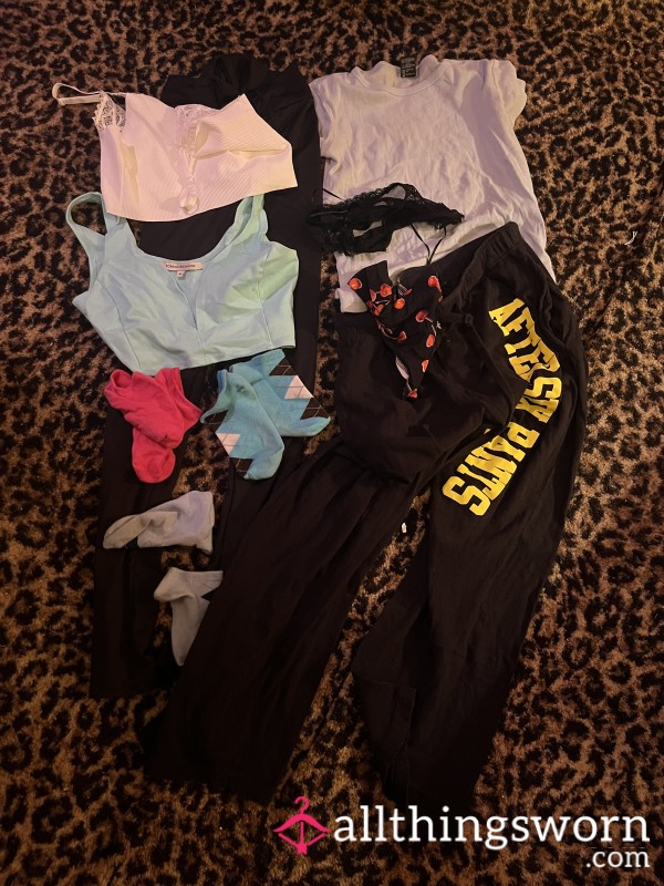 10 Piece Dirty Laundry Lot Worn Panties Socks Unwashed And Dirty