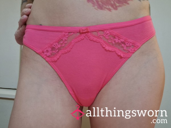 100% Cotton Thongs In Pink