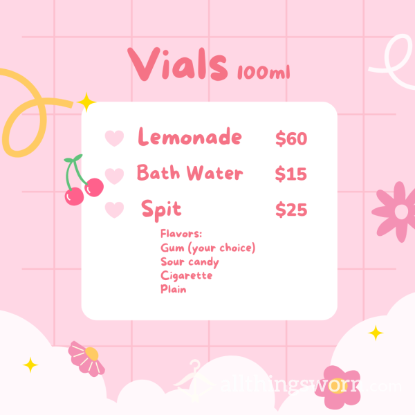 100ml Vials (lemonade, Bath Water, Sp*t)