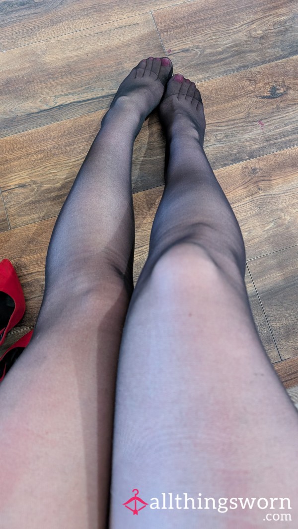 15 Denier Gloss Black Tights