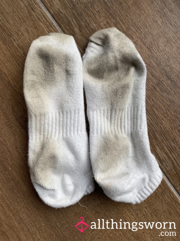 17 Hours Worn, Also Worn At The Gym Dirty White Socks