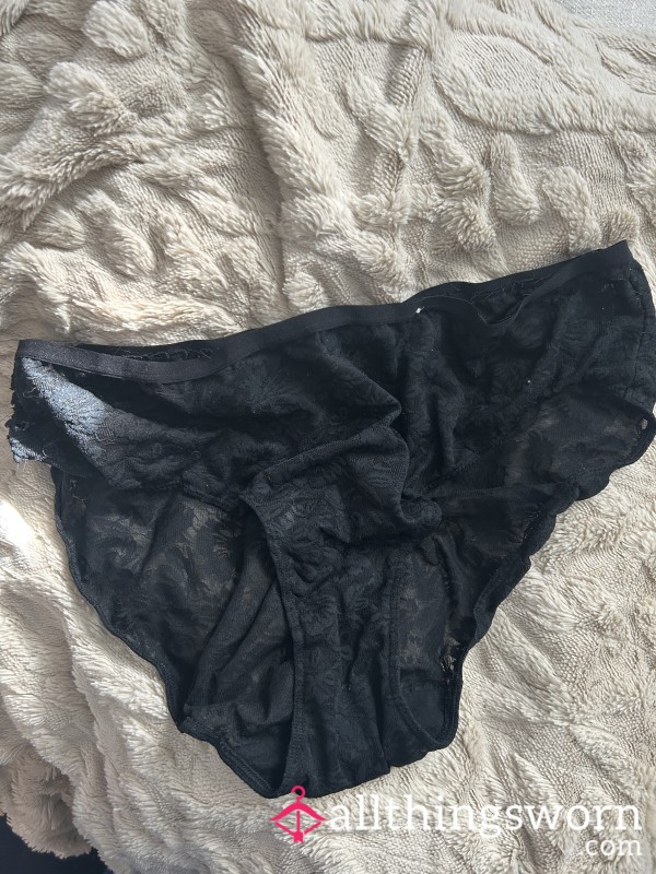 1X Elastic Lace Black Panties FULL BOTTOM 💝