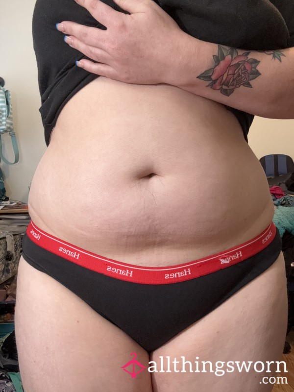 2 Day Wear Black And Red Cotton Panties