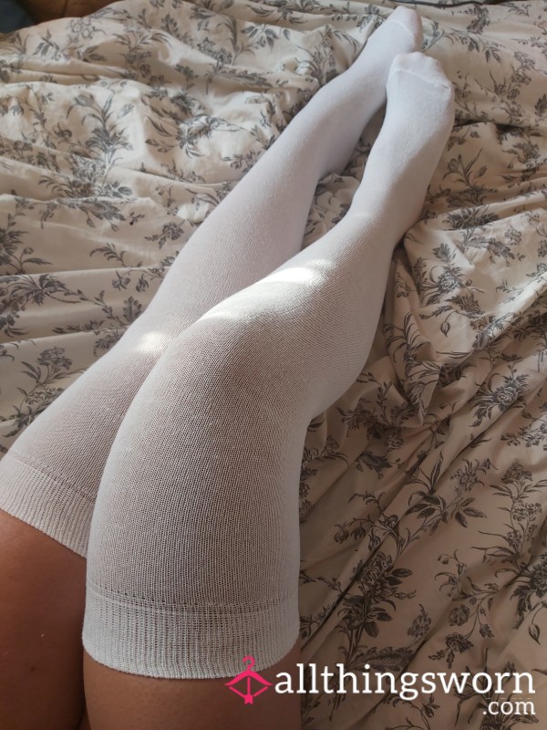 ***SOLD*** 2 Days Worn - Thigh High White Socks