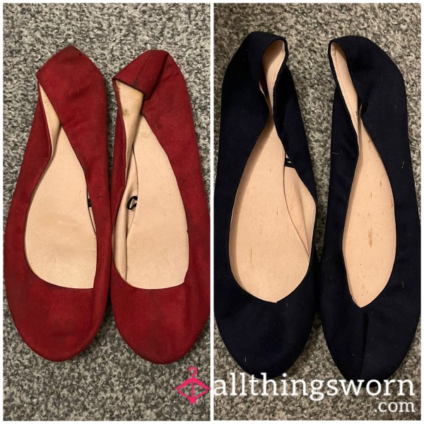 2 Pairs Flat Shoes💙❤️