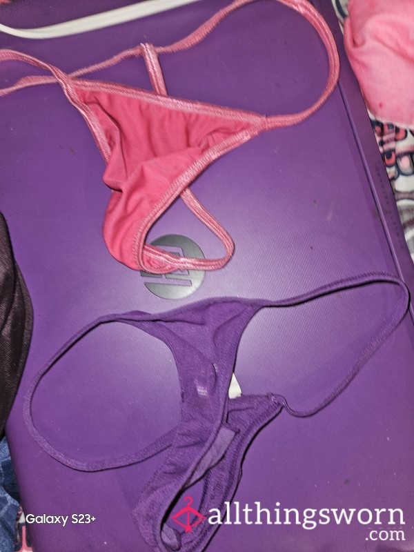 2 Pairs Of (one Worn Right After C*mming, The Other Worn Last Night), ,gstring Thongs