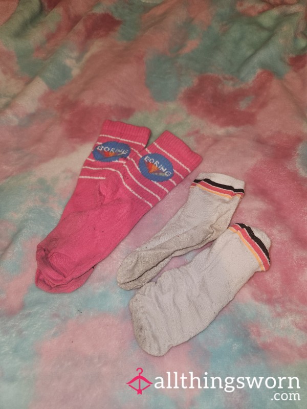 2 Pairs Of Worn Socks