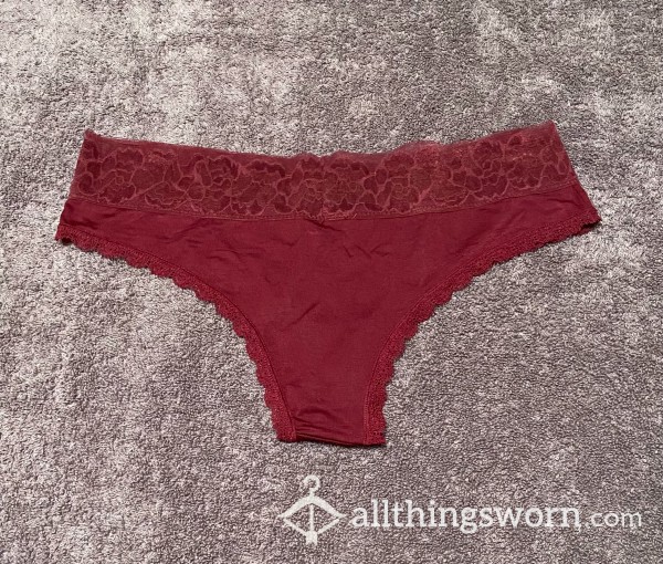 $20 Deep Red Cheekie Panties