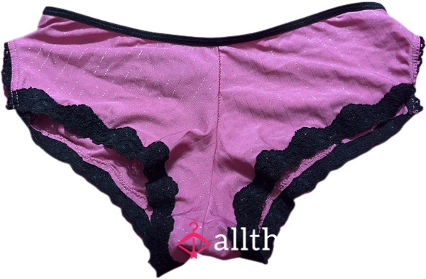 2007 Pink And Black Lace Up Panties