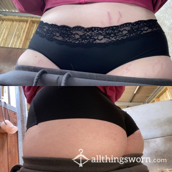 24 Hour Worn Black Panties