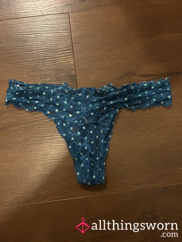 24-hours Worn Polka-dot Lace Thong