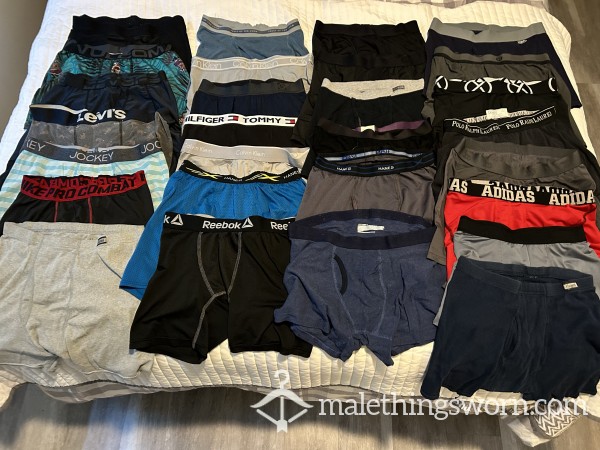 28 Well Worn Boxer Briefs!!