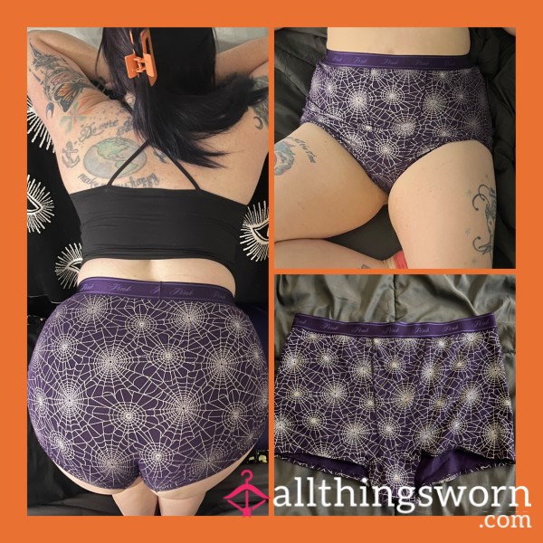 Vs Pink Spiderweb 🕸️ Boxer With Logo Waist In Purple 🕸️