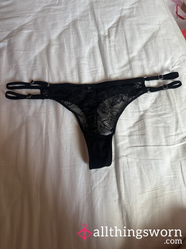 2strap Lace Black Thong