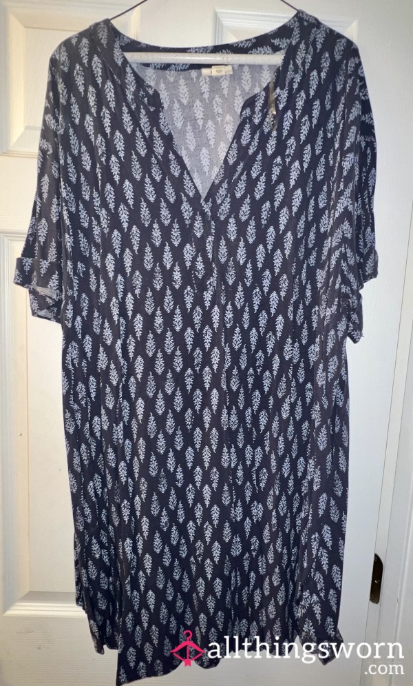 2xl Blue Smock Dress