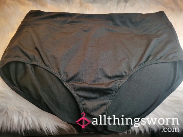 2XL Warner Black Granny Panties