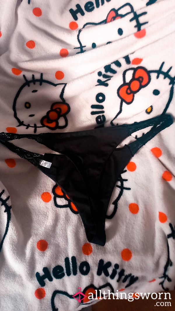 3 Day Wear Black Cotton Thong