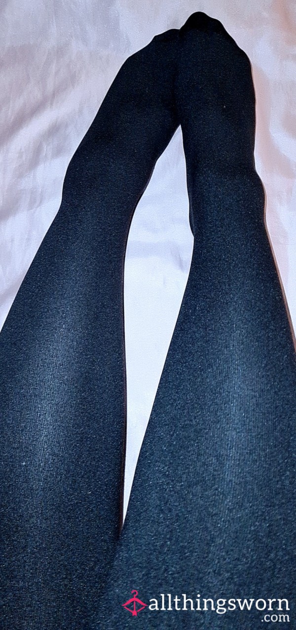 3 Day Worn Glossy Black Tights