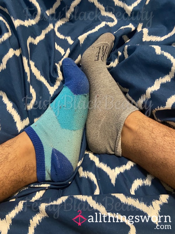 3 Day Worn Sweaty Stinky Stained Socks (Ebony, Hairy, Sock Fetish, Foot, Feet, Foot Fetish, Dirty Socks, Used Socks)