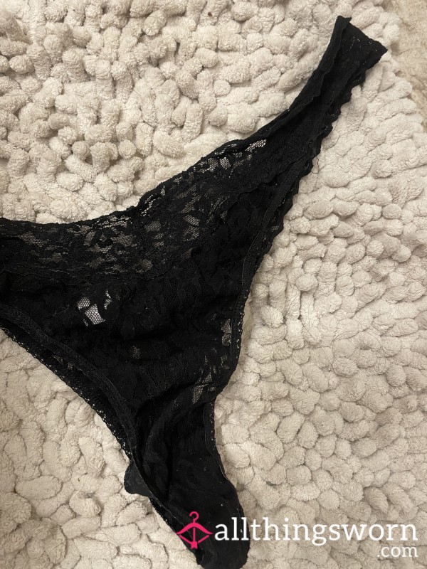 4 Days Worn Black Hanky Panky Thong