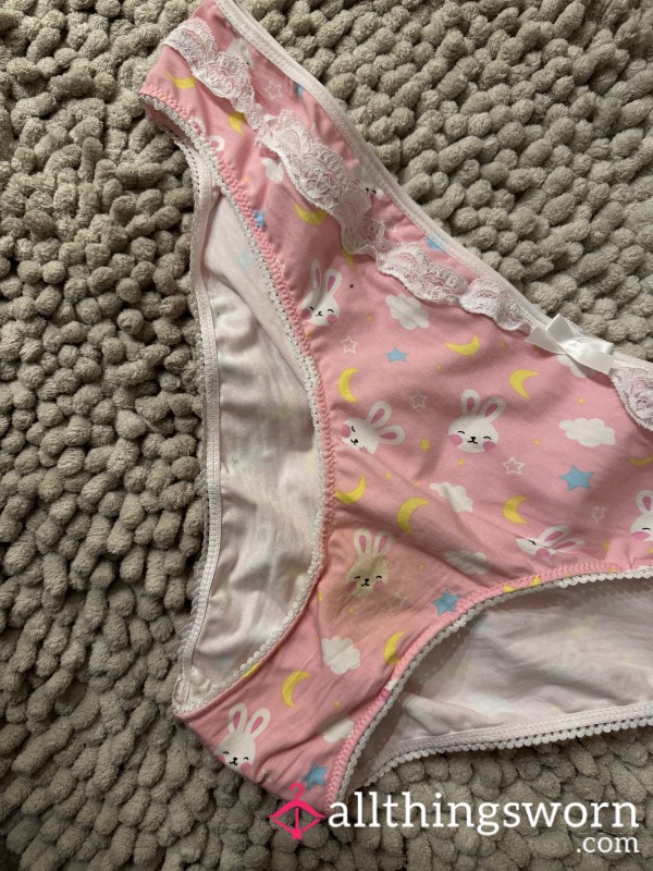 3 Days Worn Pink Bunny Print Briefs