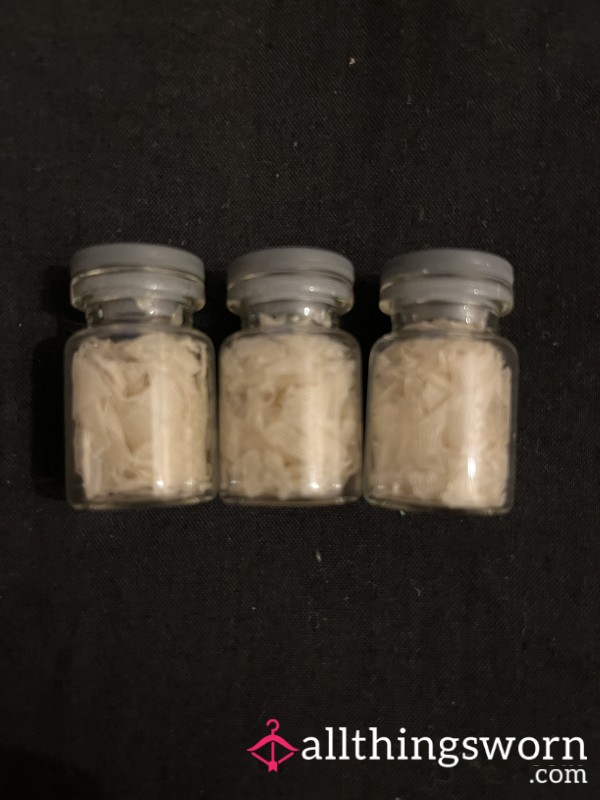 3 Little Jars Packed Full Of Foot Skin