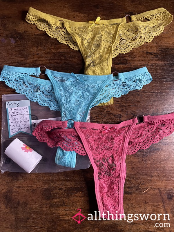 3 Pack Lacy Thongs