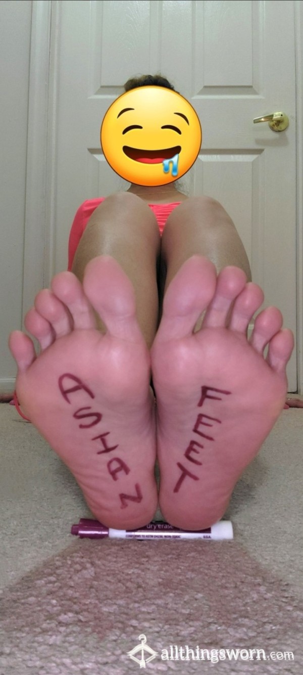 Premade Photos: 3 Tasks For You Written On My Soles 📝👣 (3 Photos)