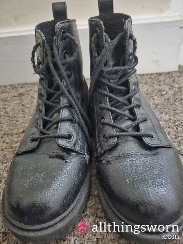 Old Well-Worn Black Boots