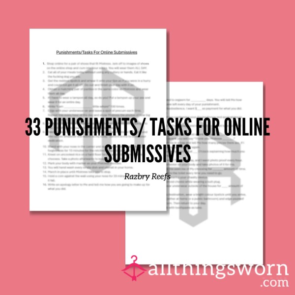 33 Punishments For Online Submissives