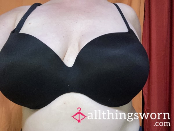 36DDD BLACK VICTORIAS SECRET SATIN PUSH UP BRA