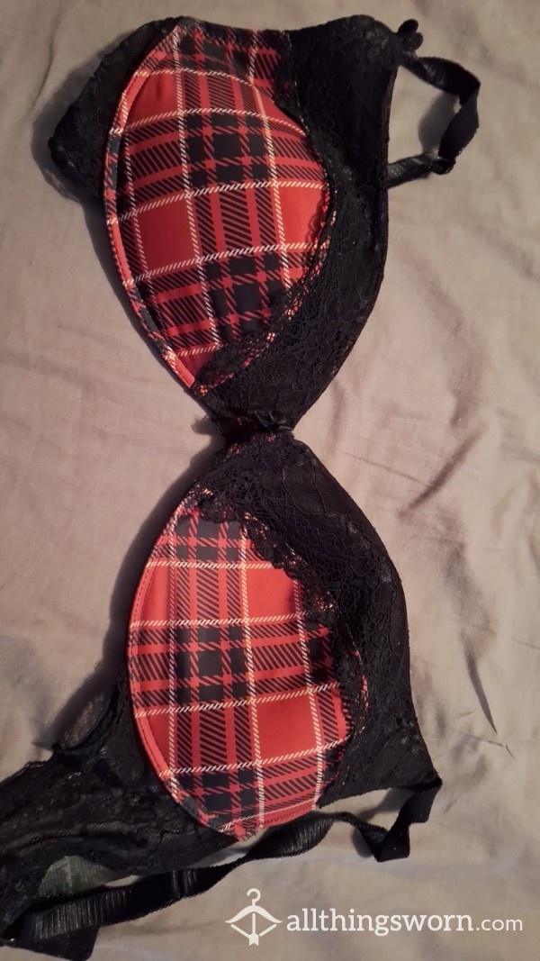 38DD Red Tartan Bra