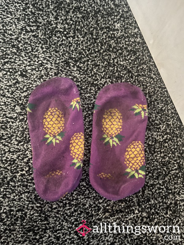 SOLD OTHERS AVAILABLE 4 Day Worn Purple Dirty Ankle Socks