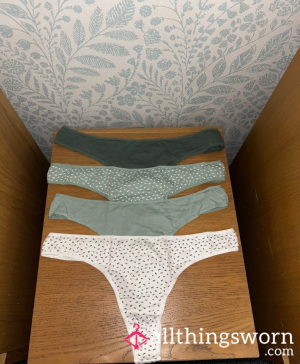 4 Green Cotton Thongs