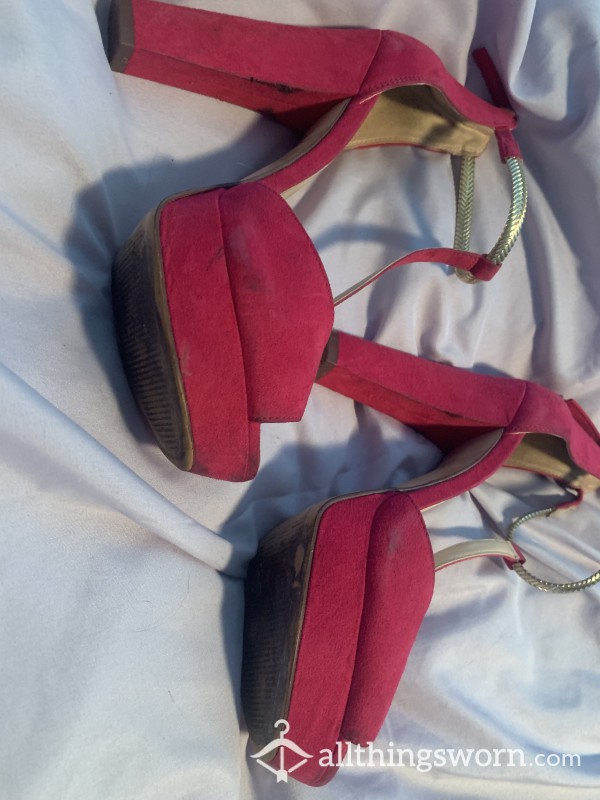 4 Inch Well Worn Hot Pink Heels