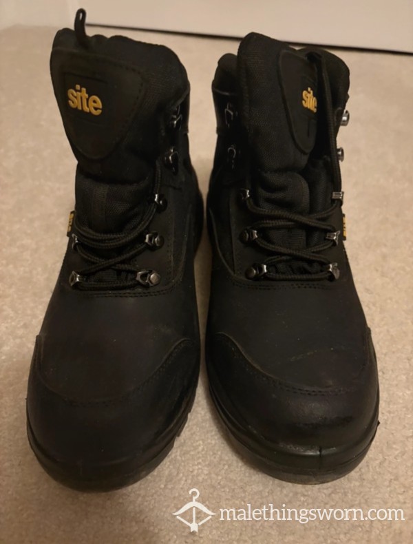 4 Month Worn Work Boots Black