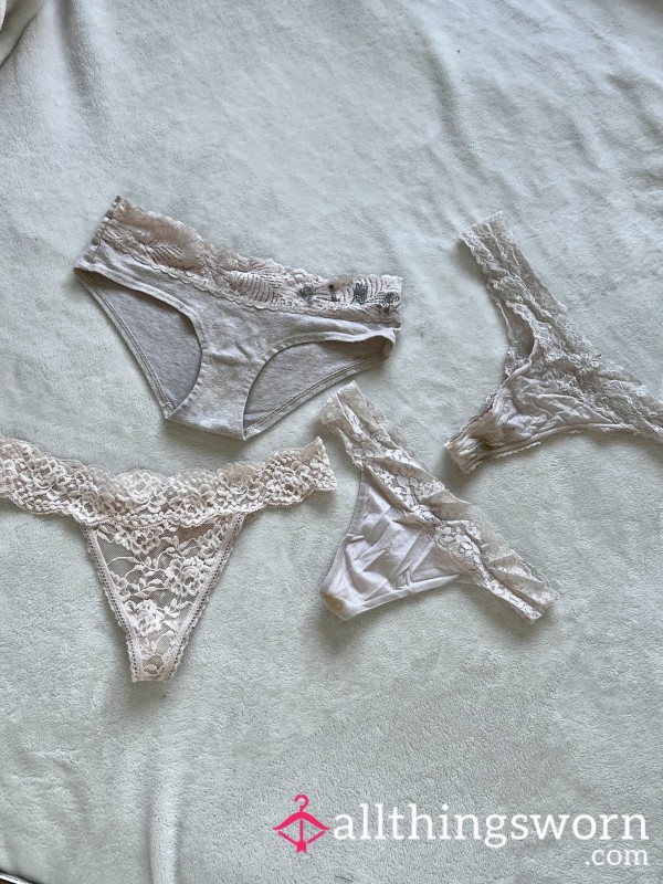 4 Very Well Worn Light Pink Lace Panties (1 For $30) (4 For $80)