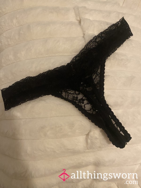 48-Hour Worn Black Lace Thong – Only For The Most Deserving💋