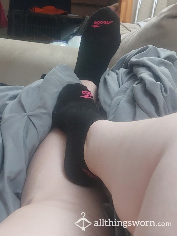 48 Hrs Worn Black Ankle Socks