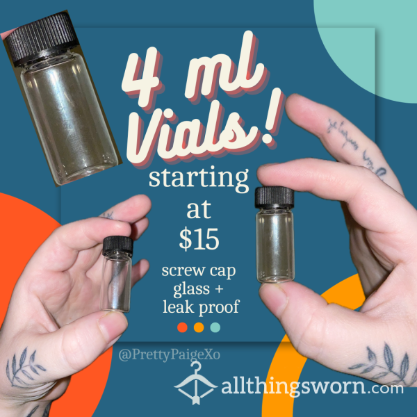 🧪4ml VIALS 💦😘😈🫶🏼 Gla**, Screw Cap & Leak Proof 🧪