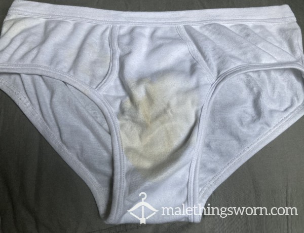 5 Day Well Worn White Briefs